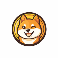 Fototapeta premium A cute Shiba Inu cartoon dog icon