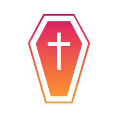Obraz premium Dead Coffin Halloween, horror, Mystery, and Scary Gradient Icon Set