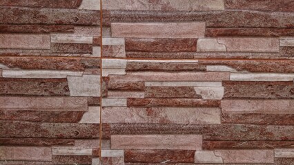 Obraz premium pattern of brown and red brick wall with soft shadow