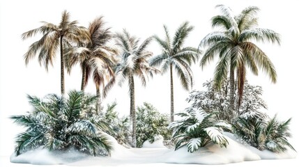 Obraz premium Palm Trees Covered in Snow