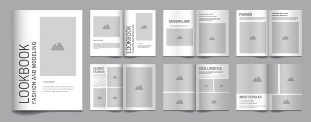 Fashion Template Design Minimal Look book Layout