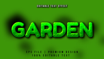 Garden 3d editable text effect, font editable, typography, 3d text for Nature, environment