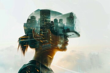 Virtual Reality and Futuristic Cityscape