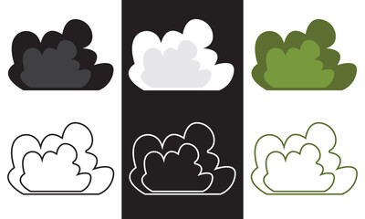 Bush clipart. Isolated on a white and black  background. vector illustration. EPS 10	