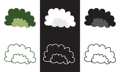 Bush clipart. Isolated on a white and black  background. vector illustration. EPS 10	