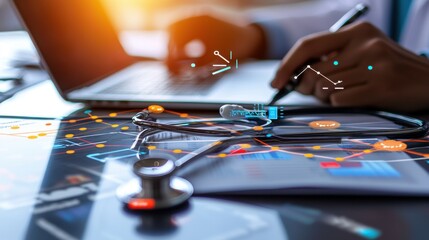 Engaged Hands Taking Notes at Medical Conference on Inflammatory Bowel Diseases