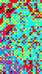 Abstract pixelated interlaced colorful rgb 8 bit cyber retro game Glitch TV Static pixel Noise texture background. Futuristic glitched cyberpunk, rave 90s, 2000s lo-fi aesthetic. Chiptune design