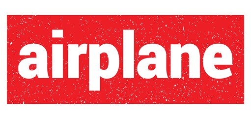 airplane text written on red stamp sign.