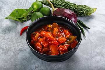 Chinese cuisine - Prawn sweet and sour sauce