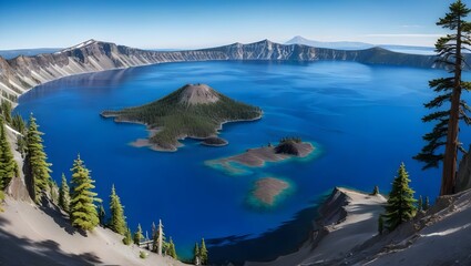 Naklejka premium Crater Lake National Park Scenic View. Generative AI
