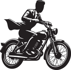 "Ride The wind" Vector illustration of man riding a bike, conveying a sense of joy and liberation, perfect for cycling, fitness, and travel themes.