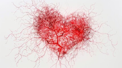 Obraz premium a network of neurons arranged in the shape of a heart, with electrical impulses racing along its pathways like pulses of affection