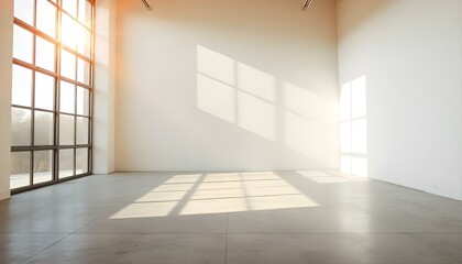Fototapeta premium Empty room with white walls and window natural light