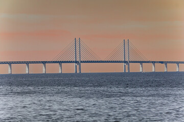 Oresund,Bridge,Øresundsbroen,world's longest cable-stayed bridge,connecting Copenhagen with Malmö,Denmark,Sweden, Europe