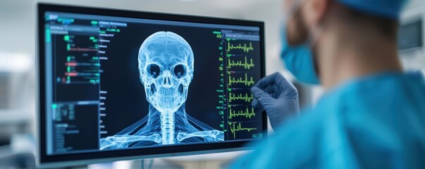 Patient interacting with a 3D printed prosthetic in a healthcare setting, showcasing personalized care, 3D printing technology, prosthetics patient care