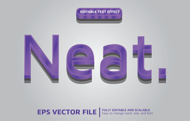 Editable Text Effect with Thick Purple Style