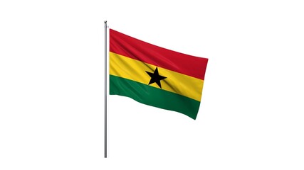 Republic of Ghana national flag isolated on white background.