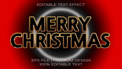 Editable text effect Merry Christmas text style. Christmas holiday editable text effect