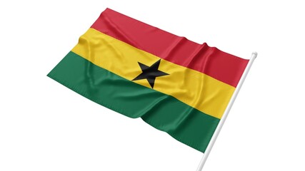 Republic of Ghana national flag isolated on white background.