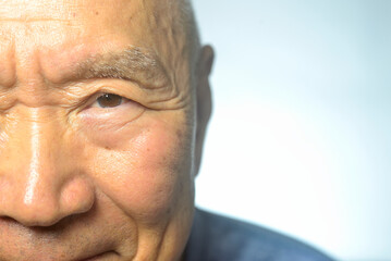 笑顔の老人のクローズアップ