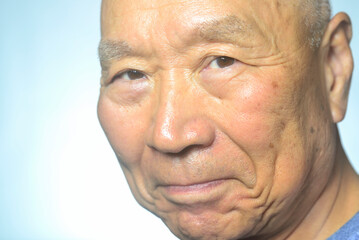 笑顔の老人のクローズアップ