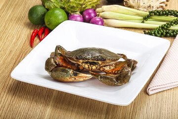 Delicous fresh raw uncooked crab