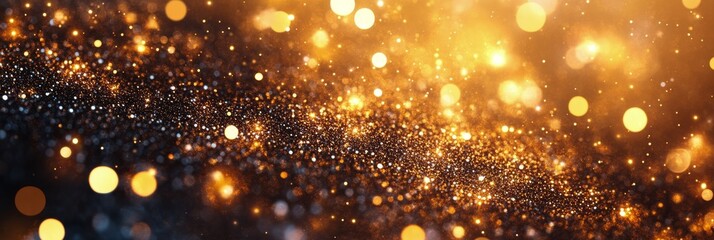 Obraz premium Shimmering golden glitter background with a vibrant and captivating sparkle effect