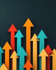 Growth and Progress,  Colorful Arrows Pointing Upwards, Symbolizing Success and Achievement
