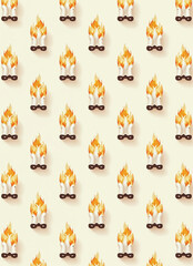 vector of the seamless pattern of the hanukkah flames in candles on a beige background