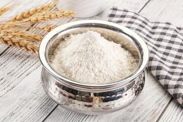 Wheat flour heap for bake