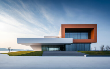 Minimalist modern architecture and spatial structure