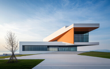 Fototapeta premium Minimalist modern architecture and spatial structure