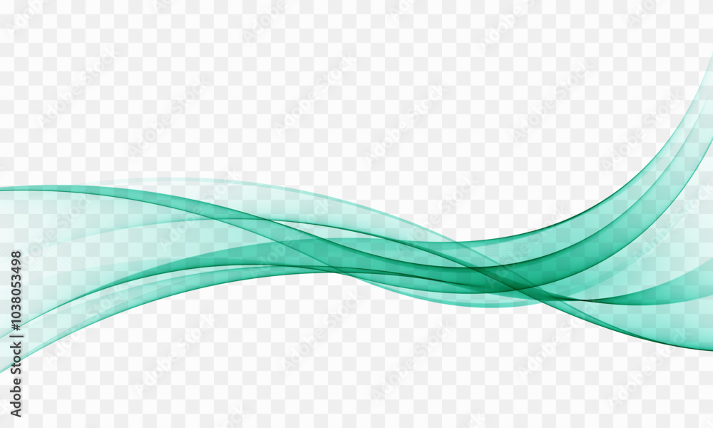 Canvas Prints green transparent abstract wave flow.