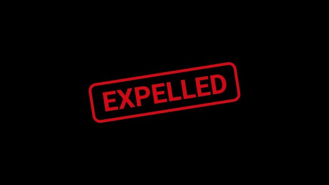 Expelled Text Stamp animation