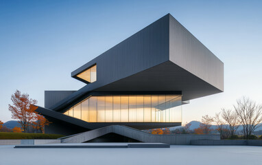 Fototapeta premium Minimalist modern architecture and spatial structure