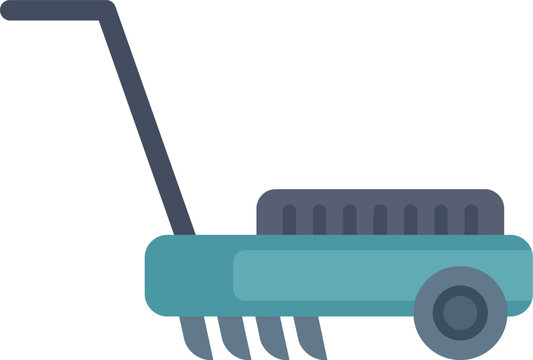 teal lawn aerator, flat design, white background clip art preview