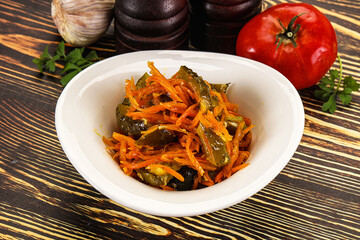 Salad with korean carrot and cucumber