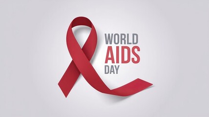 World AIDS Day Red Ribbon Awareness Poster