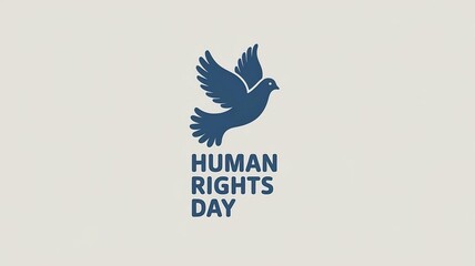 Human Rights Day Logo Featuring Peaceful Dove Illustration
