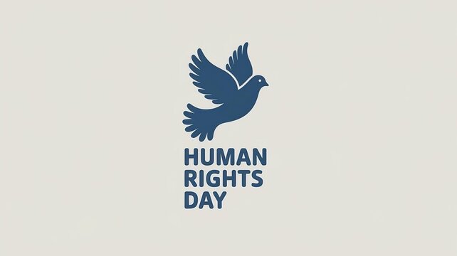 Human Rights Day Logo Featuring Peaceful Dove Illustration