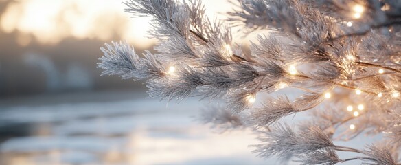 The Frosted Branch with Lights