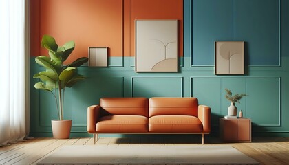 Minimalist Interior Design with Geometric Elements and Earth Tones