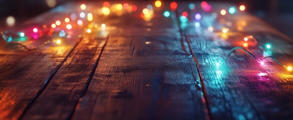 The Colorful Lights on Wood