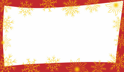 Obraz premium beautiful New Year background with golden snowflakes and a red frame