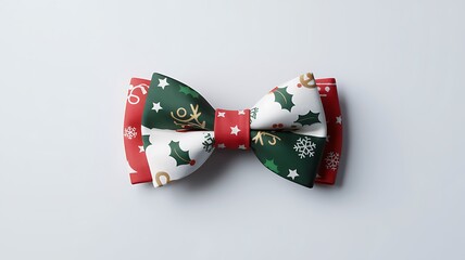 red bow tie Christmas with White background