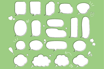 かわいい手書き風ふきだしデザインセット2