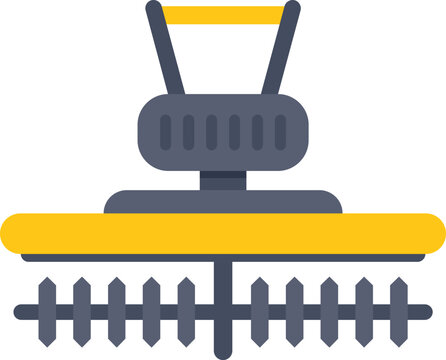 This vector illustration features a manual scarifier machine, perfect for illustrating lawn care, gardening, or landscaping projects