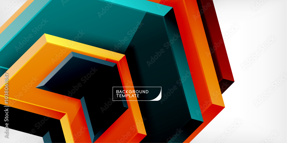 Poster vector 3d arrow techno design template