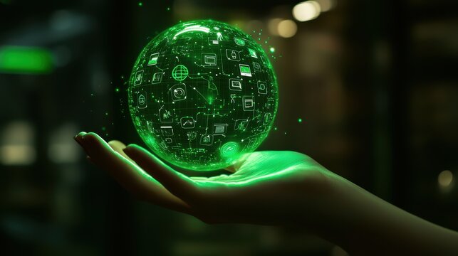 The Green Digital Technology Globe - Powered by Adobe