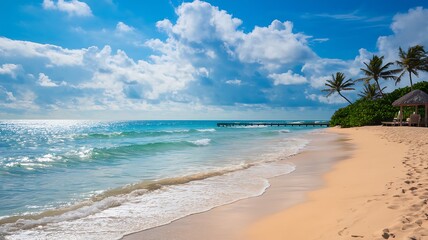 Fototapeta premium beach with white sand beach